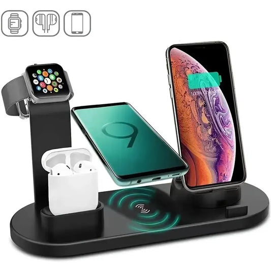 5 in 1 Wireless Charger Stand Pad for Iphone 15, 14, 13, 12, 11, X, Apple Watch Airpods Phone 