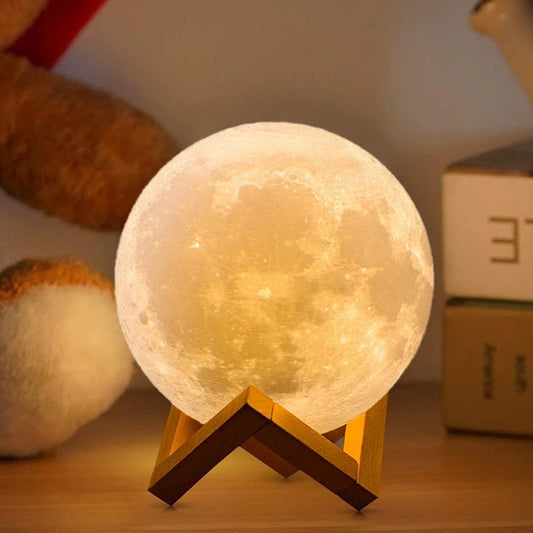 LED Night Light Rechargeable 3D Printed Moon Lamp Touch Moon Lamp Children Night Light 