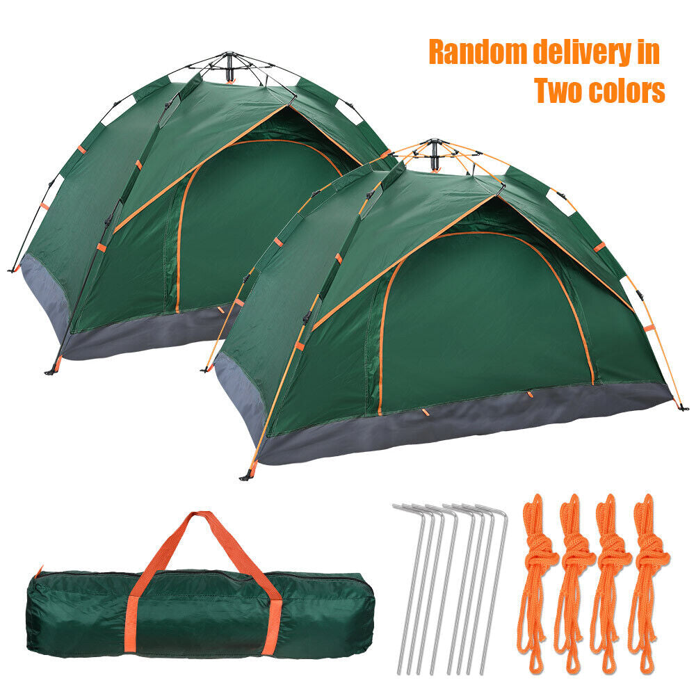 2-3 Man Automatic Instant Double Layer Pop up Camping Tent Waterproof Outdoor UK