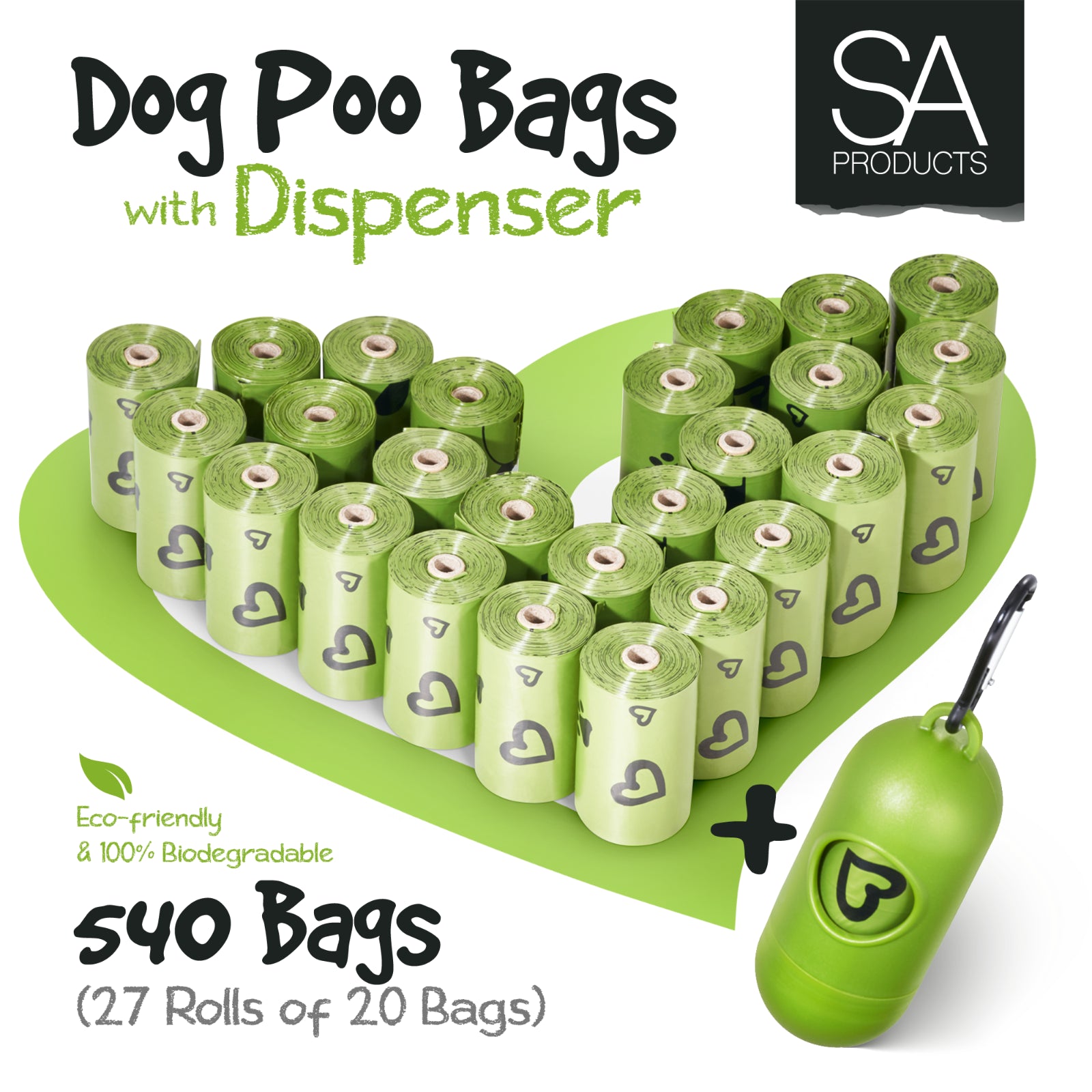 540 Poo Bags Dog Cat Strong Large Dog Poo Bag Refill Environmental Friendly